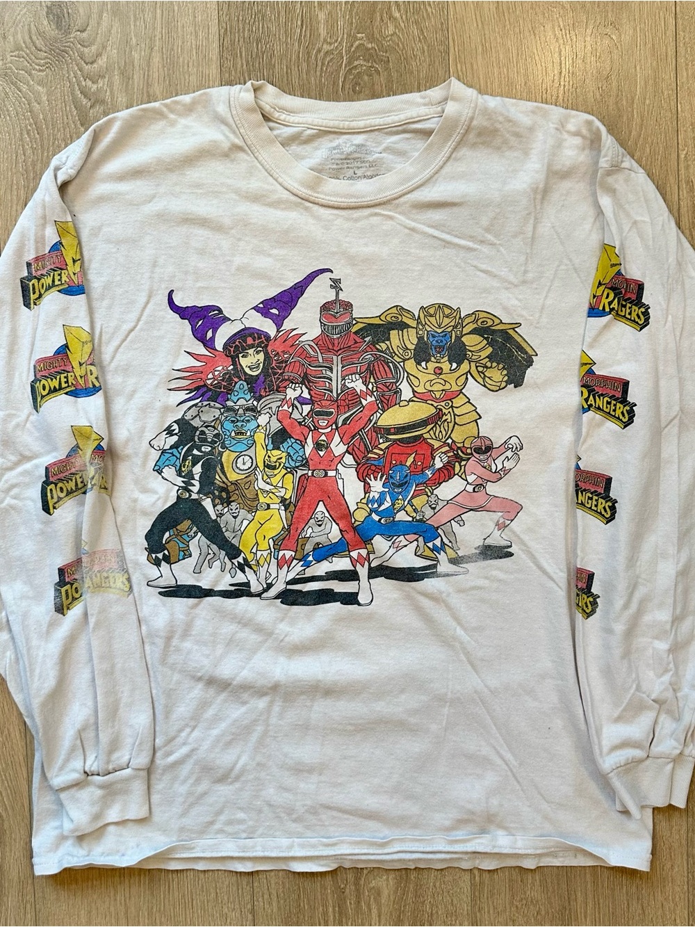 Vintage Retro Official Power Rangers Graphic Long Sleeve Men’s Shirt Size L